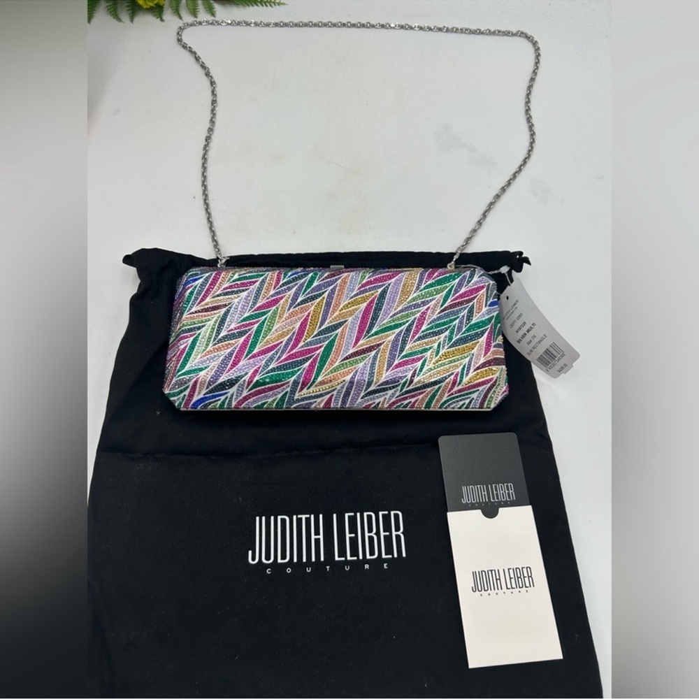 Women’s Judith Lieber, rectangular beach mural clutch bag made in Italy